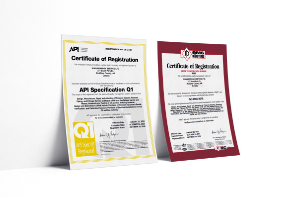 Kings Energy Services API Q1 ISO Certificates